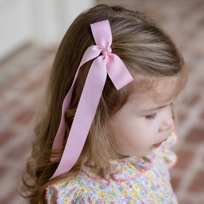 Girls Mini Hair Bow Ribbon - Light Pink