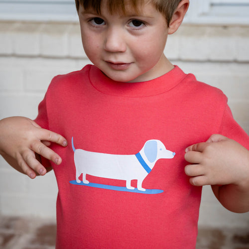 Boys Crew Shirt - Weiner Dog