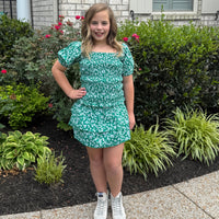 McKenzie Skirt in Green Ditsy Floral