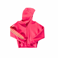 Layla Zip Up Sweatshirt in Hot Pink with Stripes