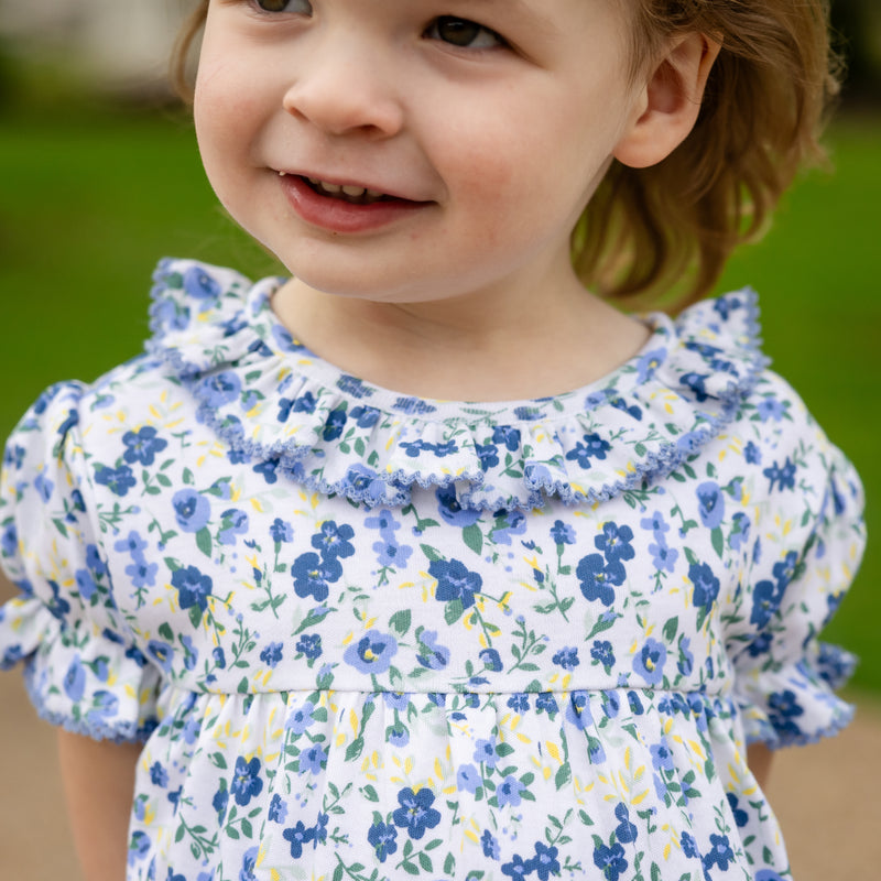 Glennie Girls Romper - French Blue Blooms