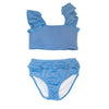 Girls Smocked Bikini Set - True Blue