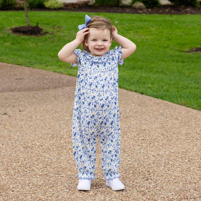 Glennie Girls Romper - French Blue Blooms