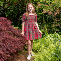 Skylar Dress in Red Stewart Tartan Plaid