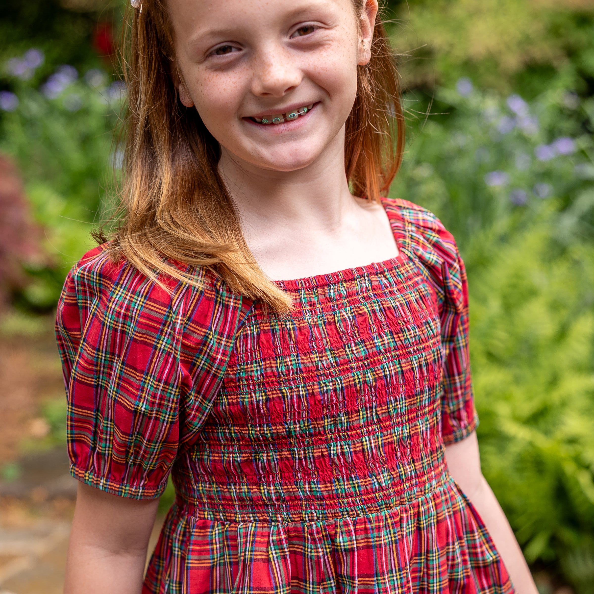 Skylar Dress in Red Stewart Tartan Plaid