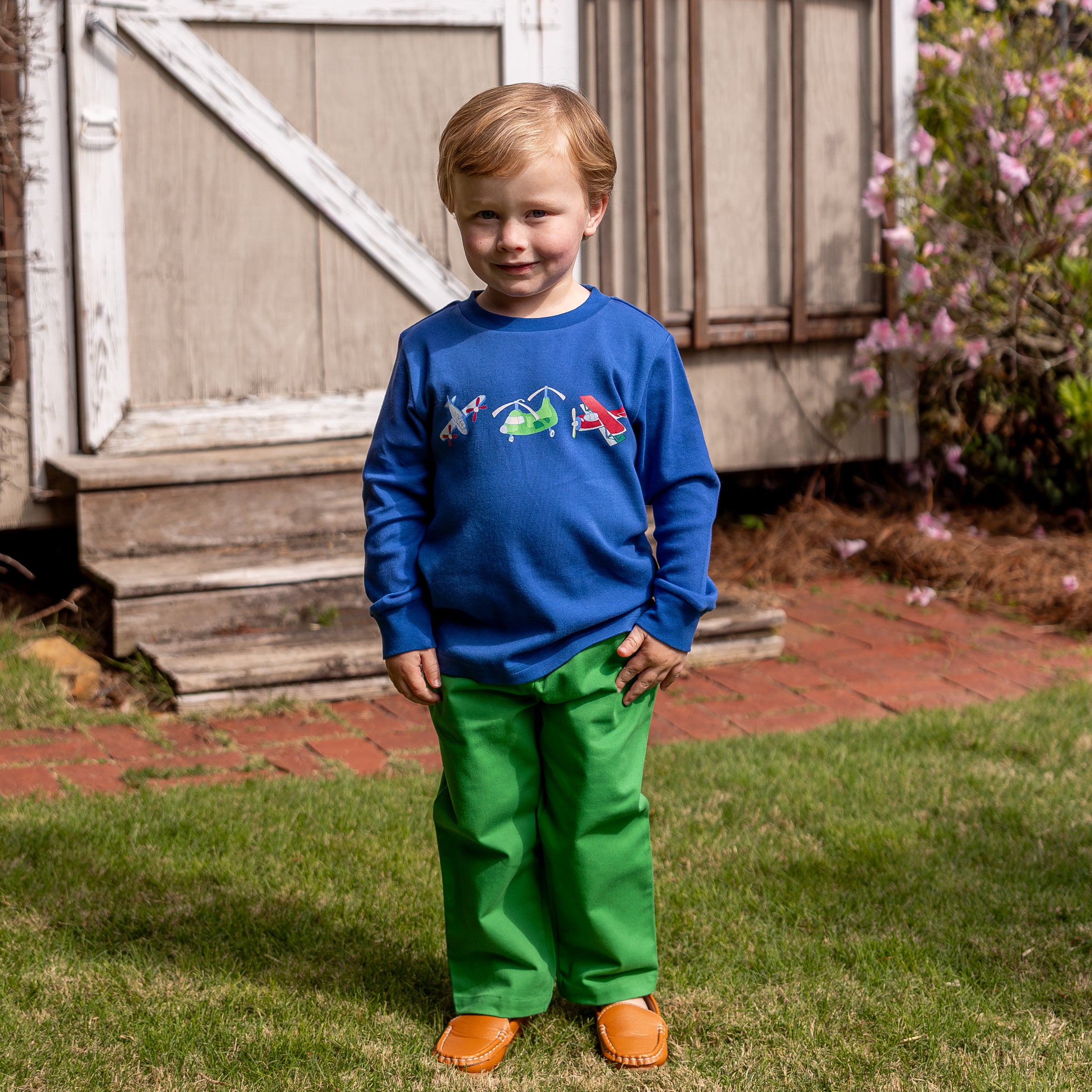 Thomas Pants in Green Cotton Twill