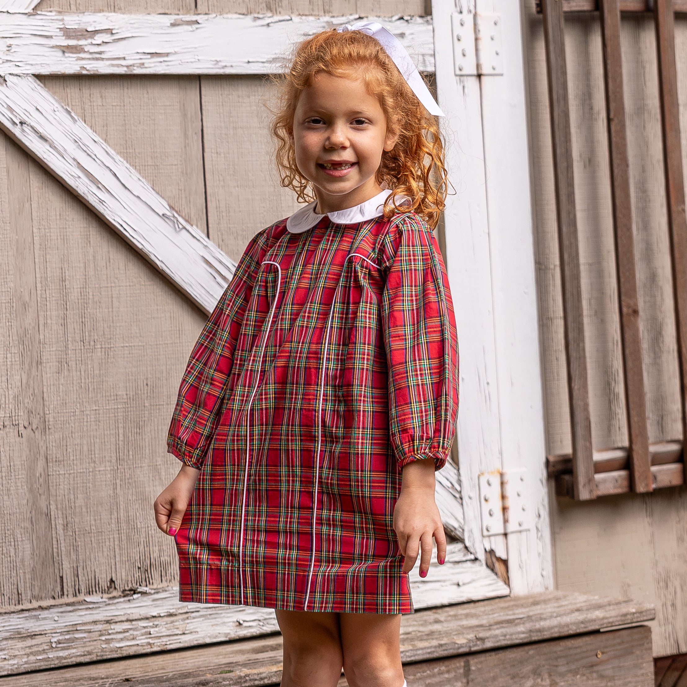 Josephine Dress in Red Stewart Tartan Plaid (Pre-Order)