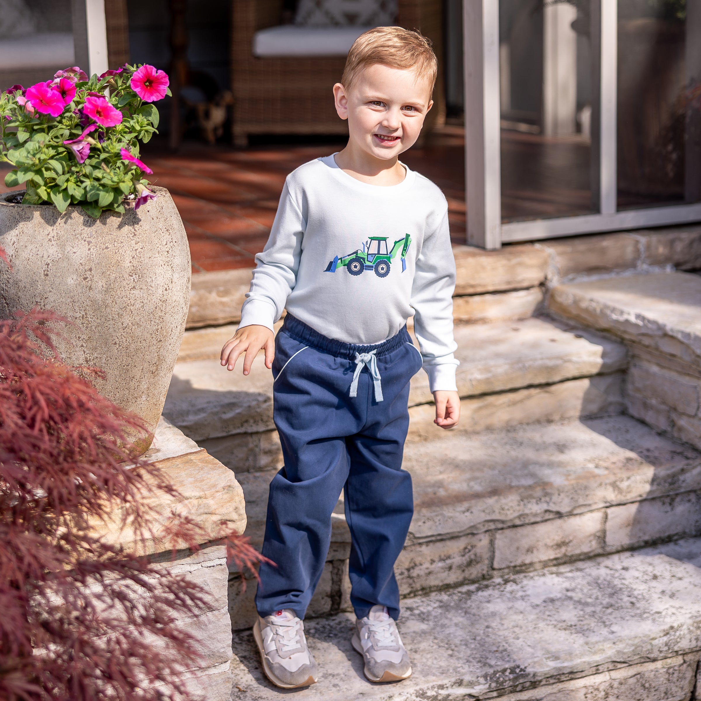 Thomas Pants in Navy Cotton Twill