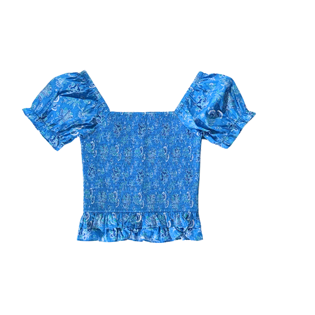 Evelyn Top in Amalfi Blue
