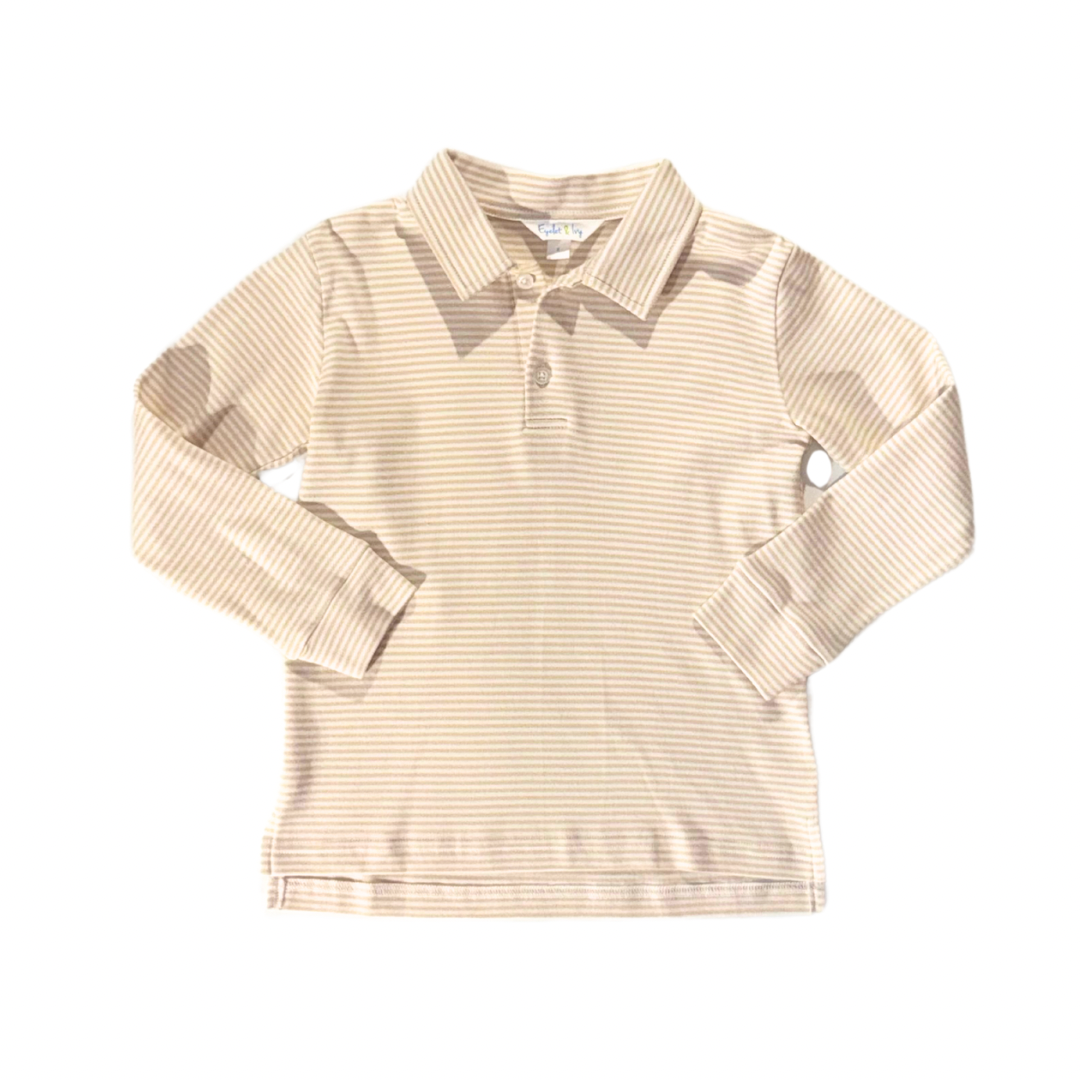 Polo Shirt in Khaki Stripe