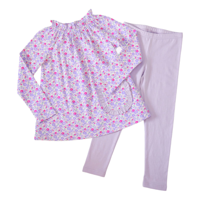 Millie Girls Tunic Set - Lavender Vineyard