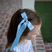 Girls Mini Hair Bow Ribbon - Light Blue