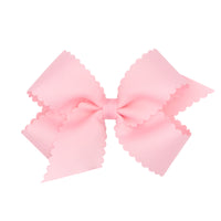 Scallop Girls Bow - Light Pink