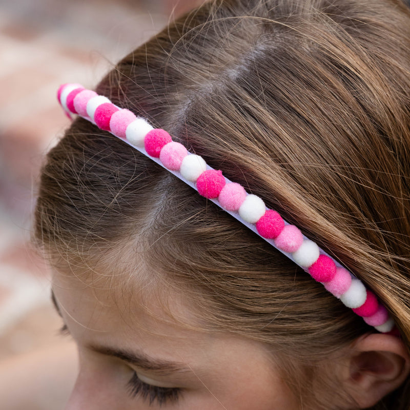 Pom Pom Headband - Pretty in Pink