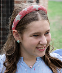 Sparkly Headband - Red with Stars