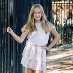 McLaine Girls Skirt - Peony Stripe (Easter Delivery)
