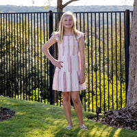 Cassidy Girls Dress - Peony Stripe