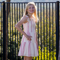 Cassidy Girls Dress - Peony Stripe