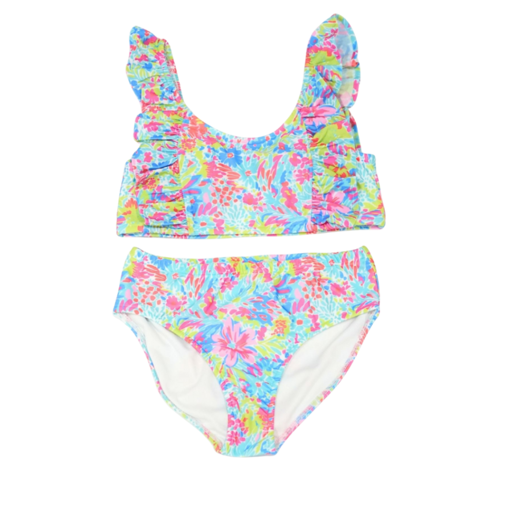 Ruffle Bikini Set- Festive Floral - PRE-ORDER
