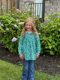 Betsy Tunic in Green Ditsy Floral (Pre-Order)