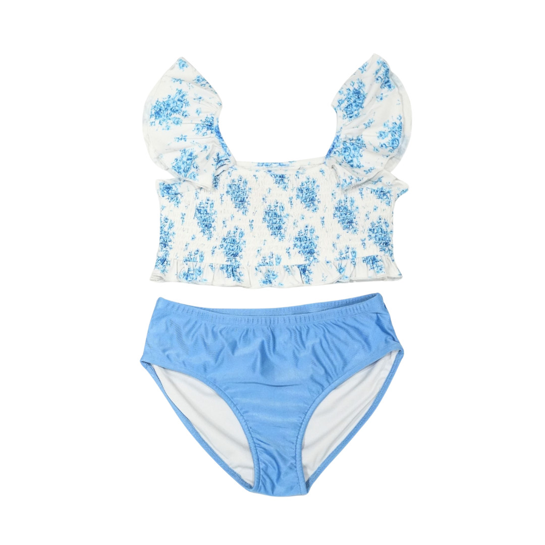 Smocked Bikini Set - Vintage Blue Floral