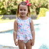 Girls Skirted Swimsuit - Paint Splash