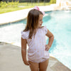 Girls Sleeveless Rashguard Set- Sandcastle Trellis