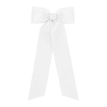 Girls Medium Hair Bow Ribbon - White