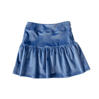 Amelia Girls Skirt - French Blue Velveteen (Pre-order)