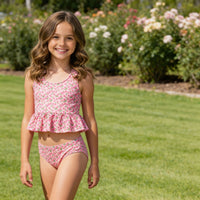 Peplum Ruffle Bikini Set - Berries - PRE-ORDER