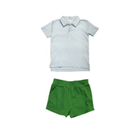 Boys Shorty Shorts - Green Twill- PRE-ORDER