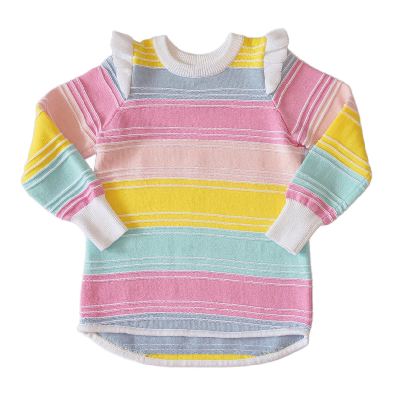 Clara Tunic Sweater - Pastel Stripes (Pre-order)