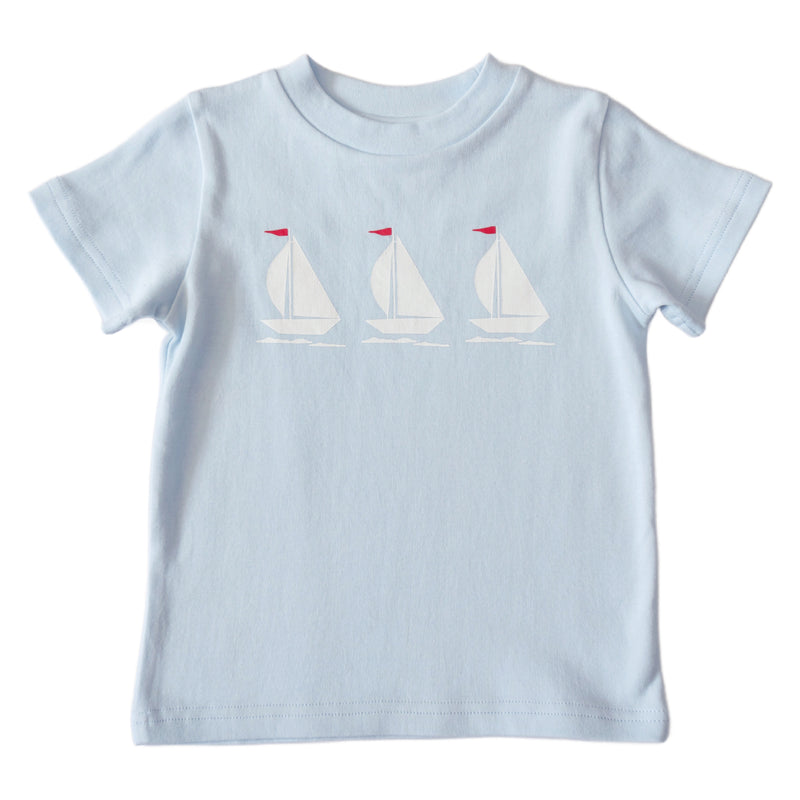 Boys Crew Shirt - Sailboats
