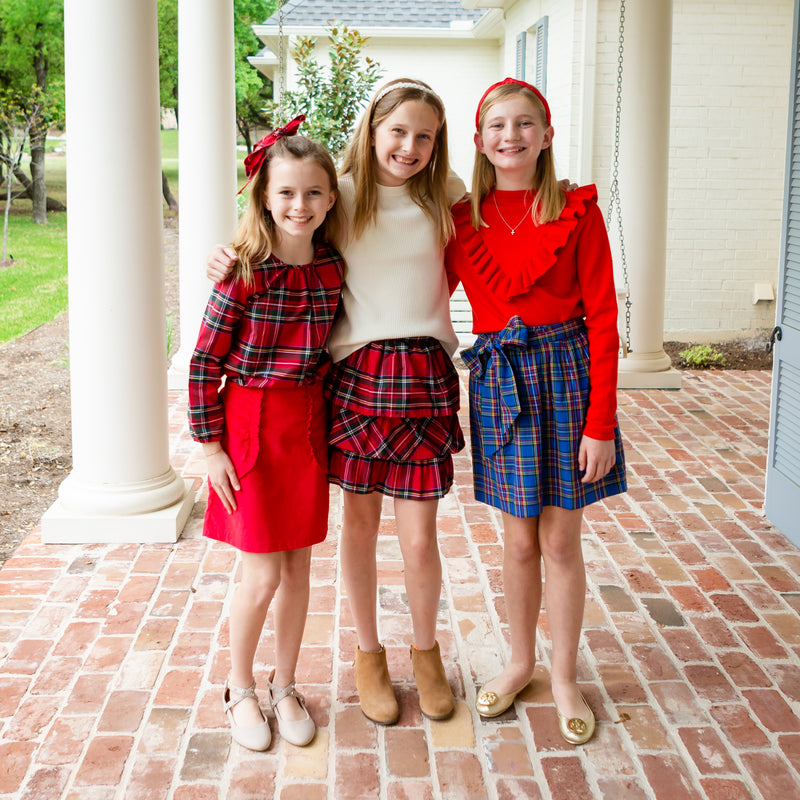 Charlotte Girls Skirt - Red Corduroy