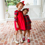 Josephine Girls Dress in Red Tartan