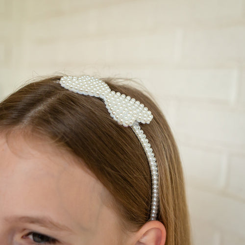 Pearl Bow Girls Headband