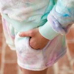 Girls Comfy Shorts - Tie-Dye Minky