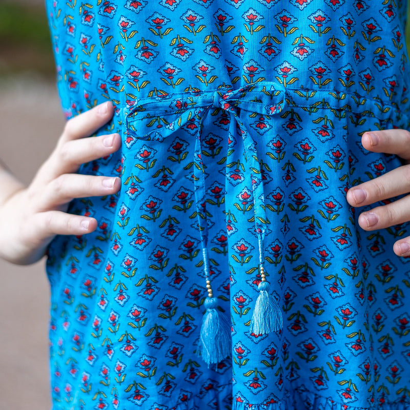 SAMPLE Audrey Dress - Bali Blue Sizes 12 and 14