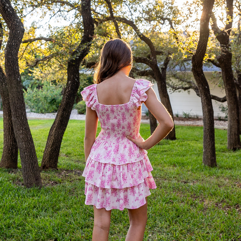 Georgie Dress- Pink Vintage Floral (Pre-order)