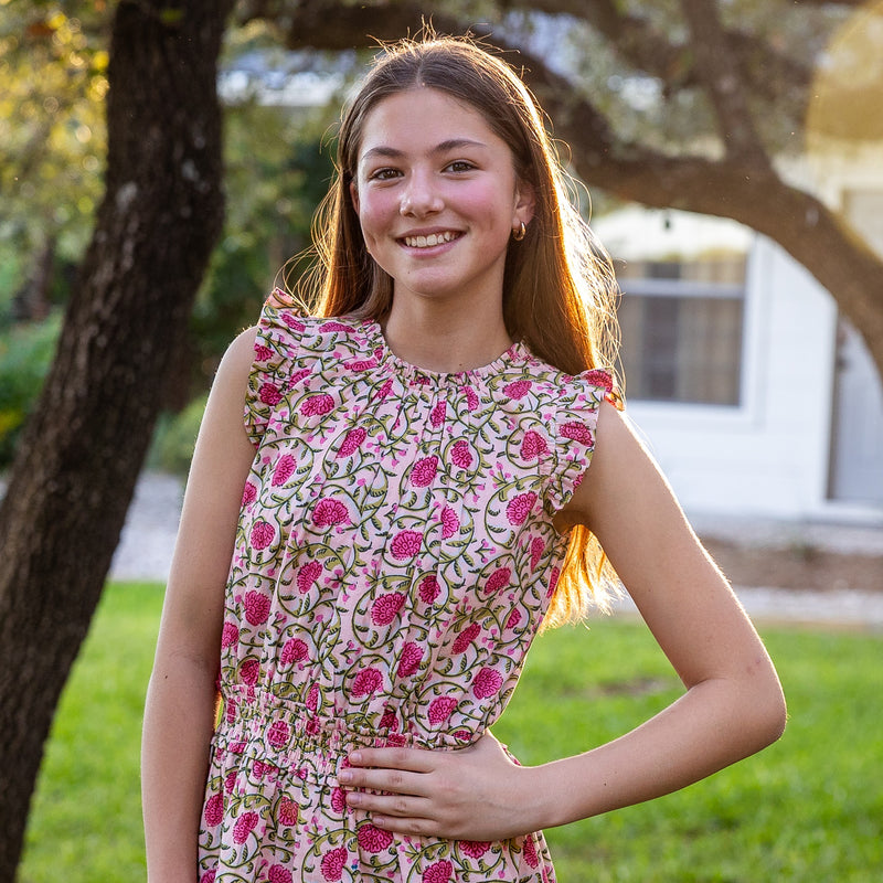 Kathleen Dress - Poppy Pink