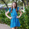 SAMPLE Audrey Dress - Bali Blue Sizes 12 and 14