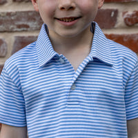 Polo Shirt - Cornflower Blue Stripe