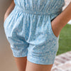 Mignonne Girls Romper - Sky Blue Posies (Pre-order)