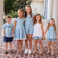 Mignonne Girls Romper - Sky Blue Poises (Pre-order)