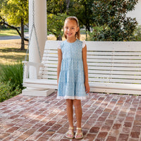 Jill Girls Twirly Dress - Sky Blue Poises (Pre-order)