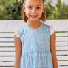 Jill Girls Twirly Dress - Sky Blue Posies (Pre-order)