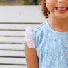 Jill Girls Twirly Dress - Sky Blue Posies (Pre-order)