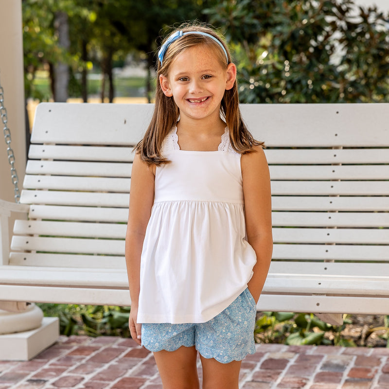 Leslie Girls Shorts Set - Sky Blue Posies (Pre-order)