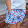 Scallop Girls Shorts - Patriotic Blooms