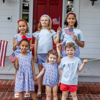 Gretchen Girls Romper - Patriotic Blooms (Pre-order)